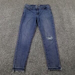 Levis Jeans Womens 29 Dark Blue Denim Pants 711 Skinny Low Rise Stretch Preppy